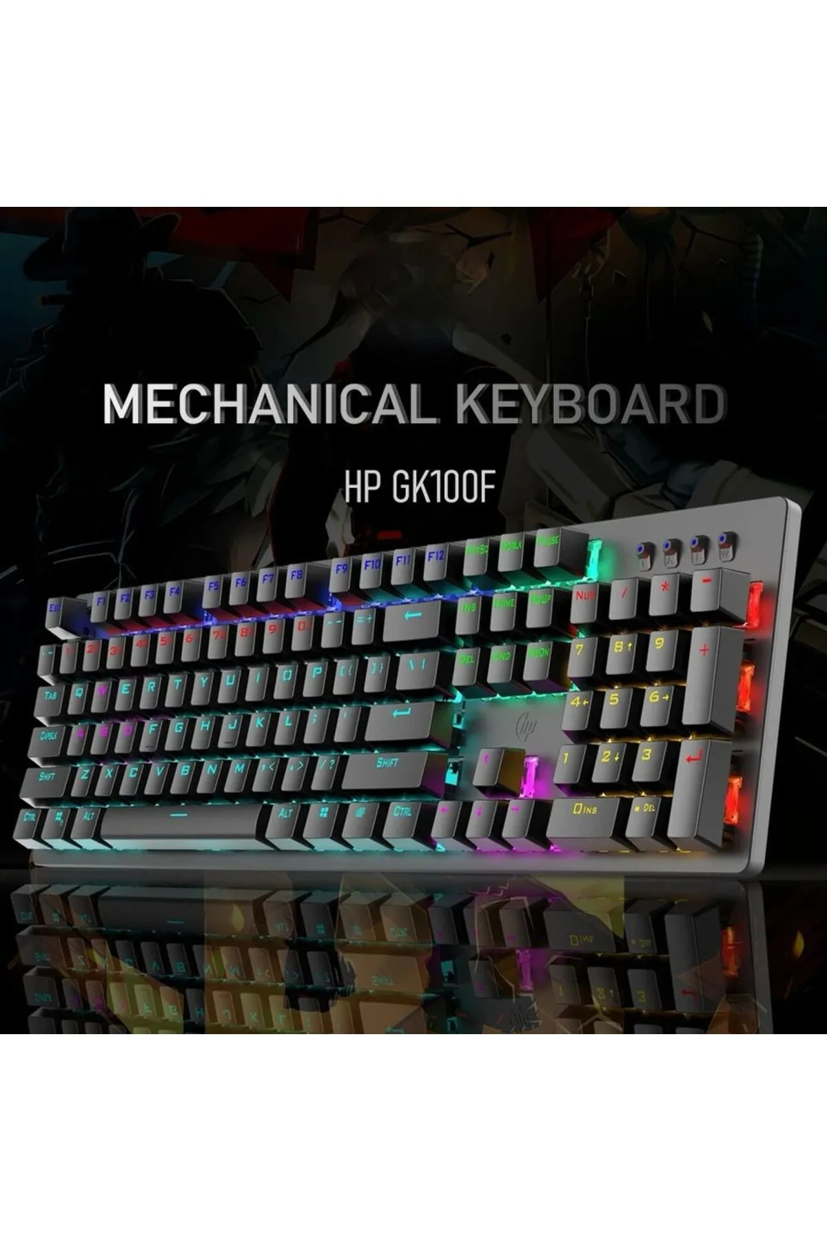 Hp Gk100f Mekanik Gaming Klavye, Kablolu Klavye Modern Tasarım Türkçe Q Klavye Rgb Işıklı